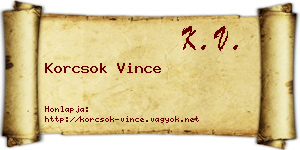 Korcsok Vince névjegykártya